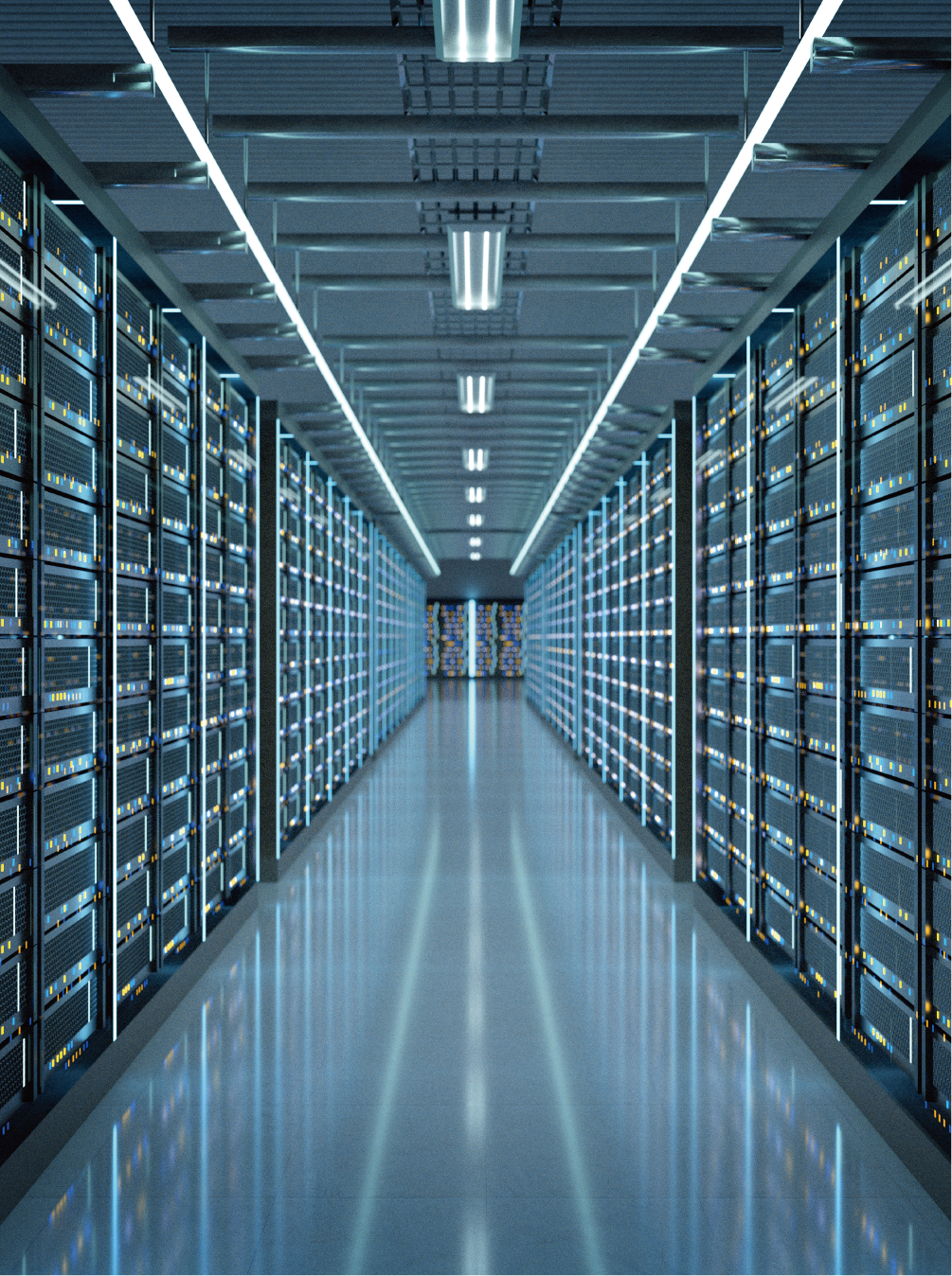 Rows of data-centre server racks